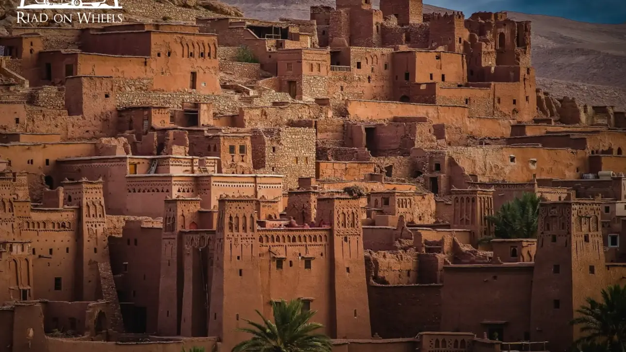 Kasbah Ait Ben Haddou in Ouarzazate, Morocco, a UNESCO World Heritage site visited on a Riad on Wheels camper van tour