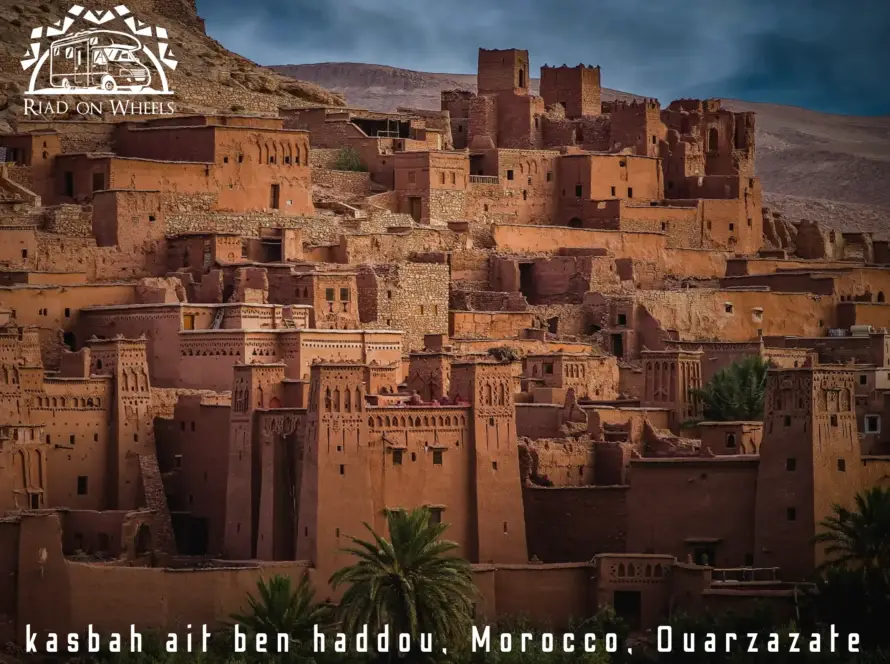 Kasbah Ait Ben Haddou in Ouarzazate, Morocco, a UNESCO World Heritage site visited on a Riad on Wheels camper van tour