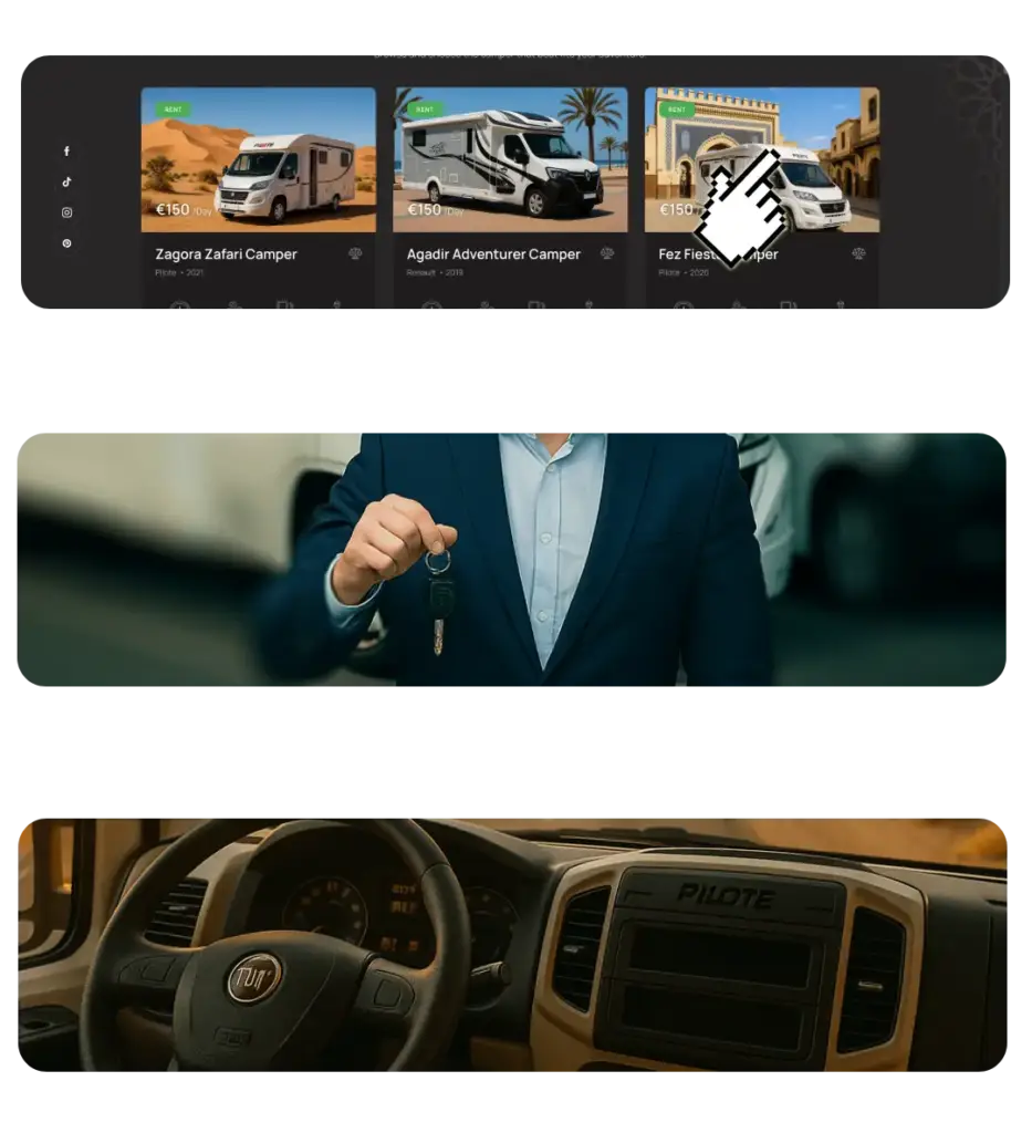 Selecting a campervan to book online